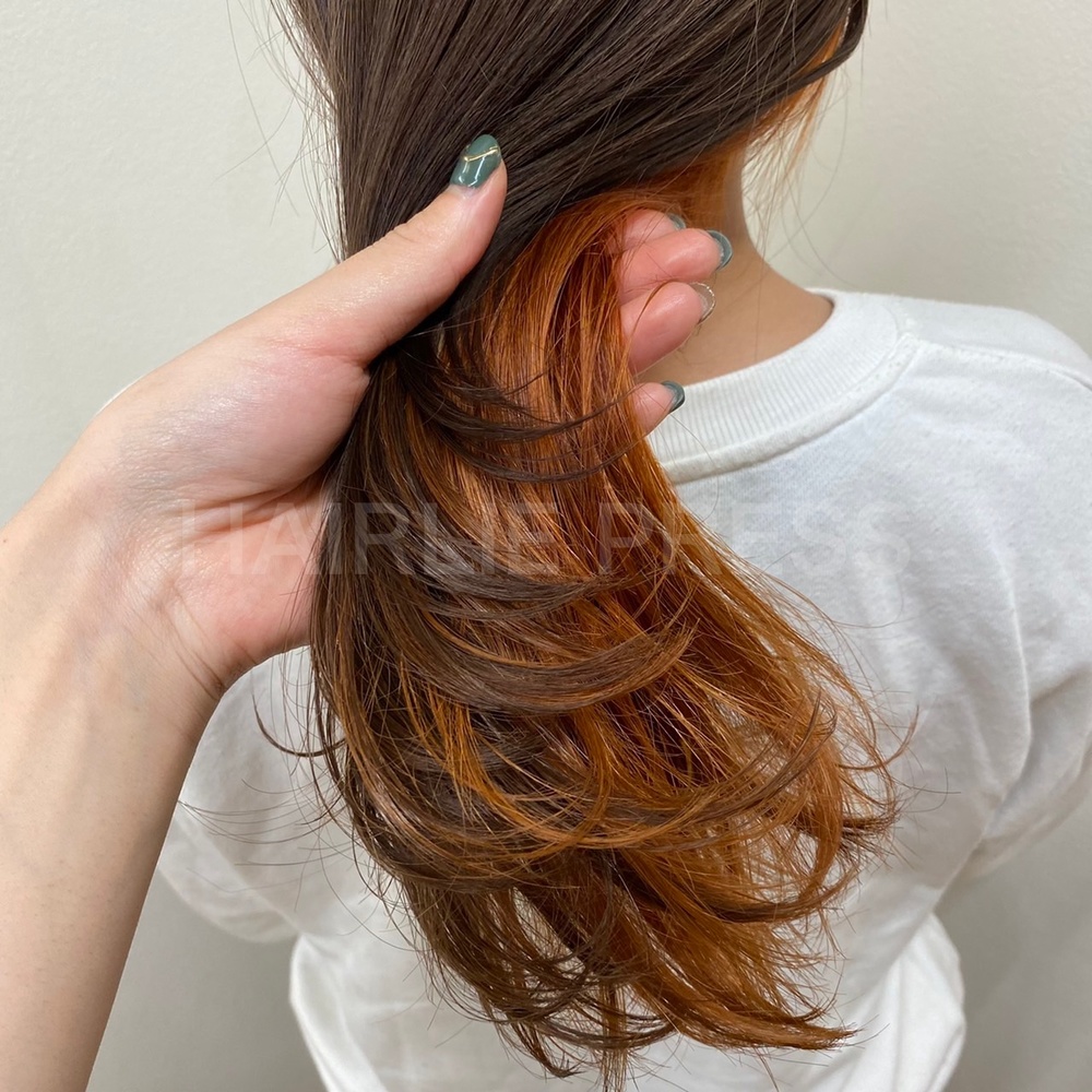 オレンジベージュの髪色を 暗め 明るめ で紹介 ブリーチあり なしや色落ち過程も Hairlie Press ヘアリープレス